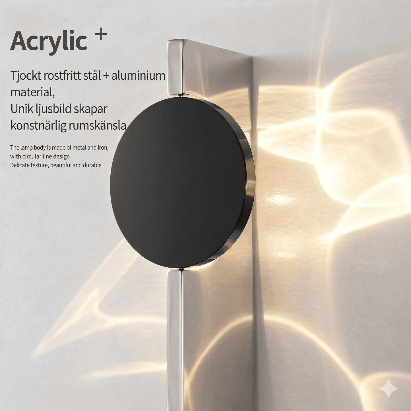 VALI – Modern LED Vägglampa i Rostfritt Stål med Skulpturalt Ljusspel för Sovrum, Hall & Vardagsrum