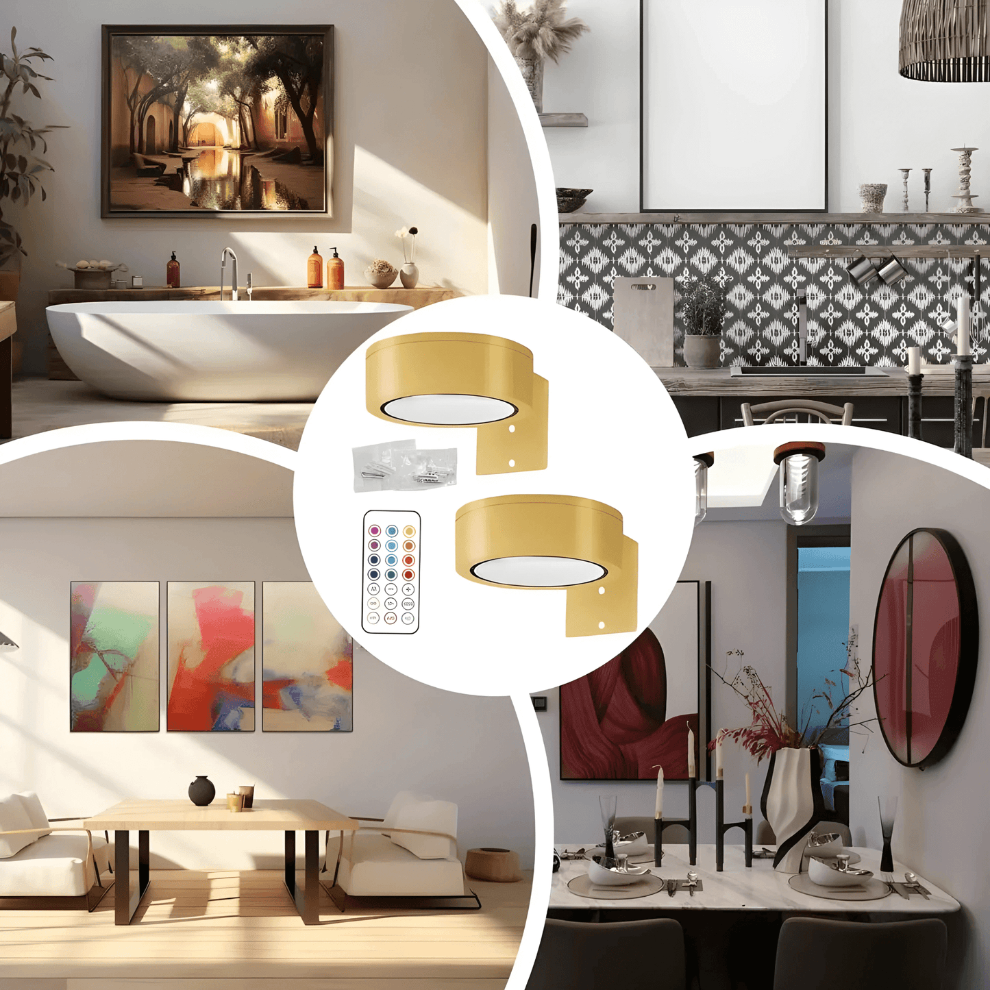 LUXE DUO – Smart LED Vägglampa 2-pack, Magnetfäste & Fjärrkontroll