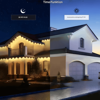 INFINITY LINE – Vattentålig 15 Meter LED-ljusslinga för Utomhusbruk med Appstyrning, 54 Scenlägen