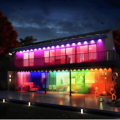 INFINITY LINE – Vattentålig 15 Meter LED-ljusslinga för Utomhusbruk med Appstyrning, 54 Scenlägen