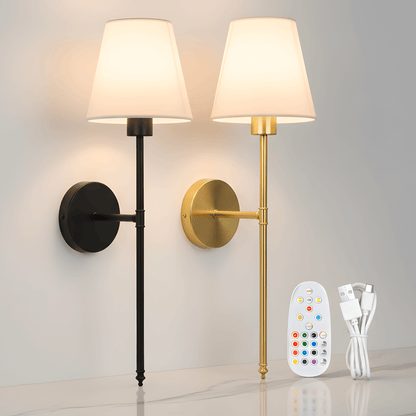 AMARA – Trådlös Vägglampa med Uppladdningsbart Batteri, Dimbart RGB-Ljus & Fjärrkontroll