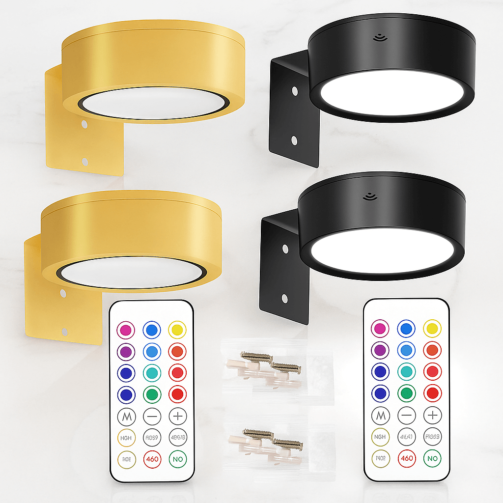 LUXE DUO – Smart LED Vägglampa 2-pack, Magnetfäste & Fjärrkontroll