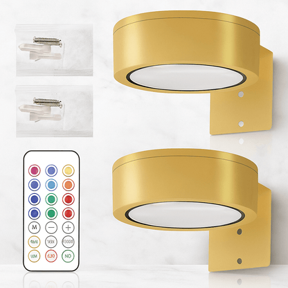LUXE DUO – Smart LED Vägglampa 2-pack, Magnetfäste & Fjärrkontroll