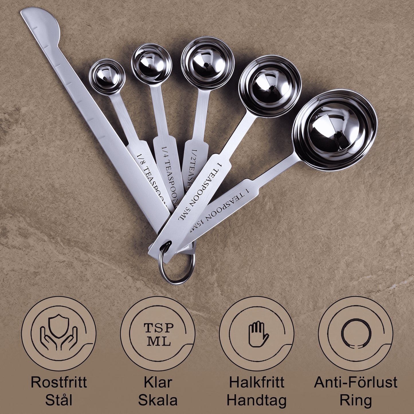 EILERT – Mätmuggar och Mätskedar i Rostfritt Stål för Bakning och Matlagning