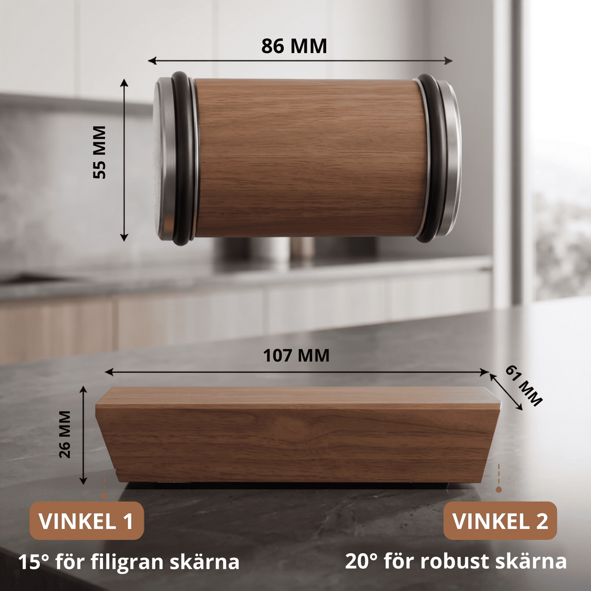 SKARPA – Rolling Knife Sharpener with Magnetic Holder – Diamond Sharpening at 15° & 20° Angles