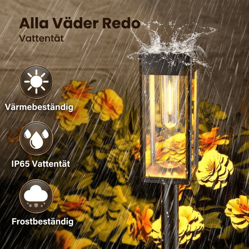 LORENTZ – Retroinspirerad Soldriven Gånglampa med Varm Vit Glödtrådslys LED – Automatisk Dag/Natt-sensor