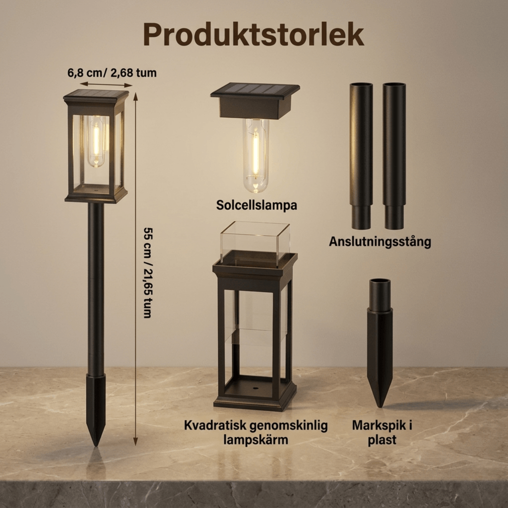 LORENTZ – Retroinspirerad Soldriven Gånglampa med Varm Vit Glödtrådslys LED – Automatisk Dag/Natt-sensor