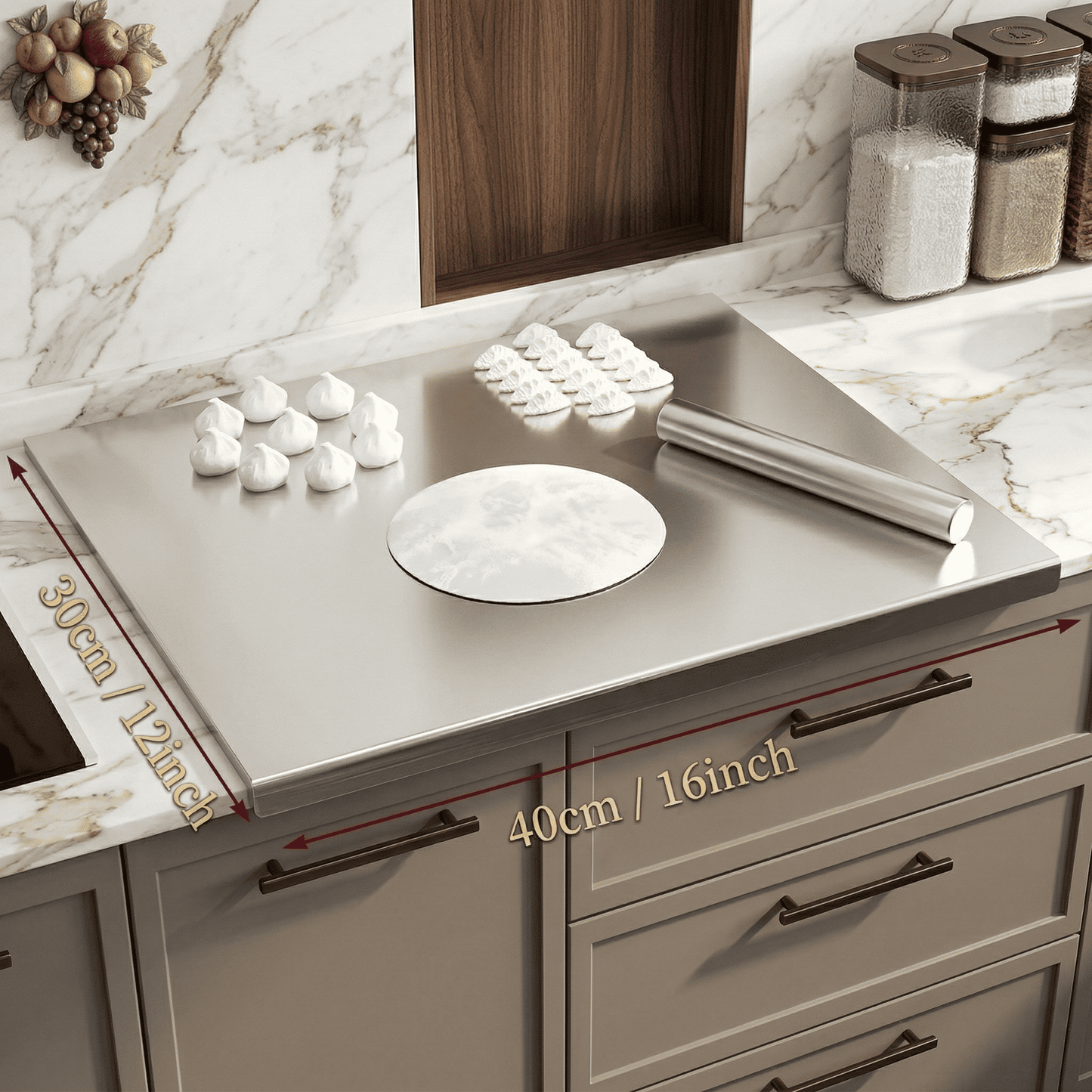 STALVIK™ – Stainless Steel Multi-Purpose Board for Cooking & Baking
