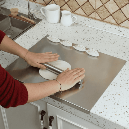 STALVIK™ – Stainless Steel Multi-Purpose Board for Cooking & Baking
