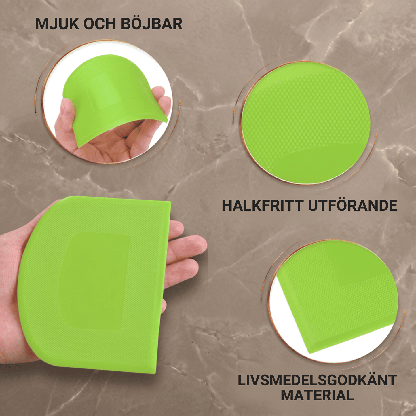 URBAN – 2-pack Degskrapa i Livsmedelsgodkänd Plast för Bröddeg, Bakning och Köksarbete