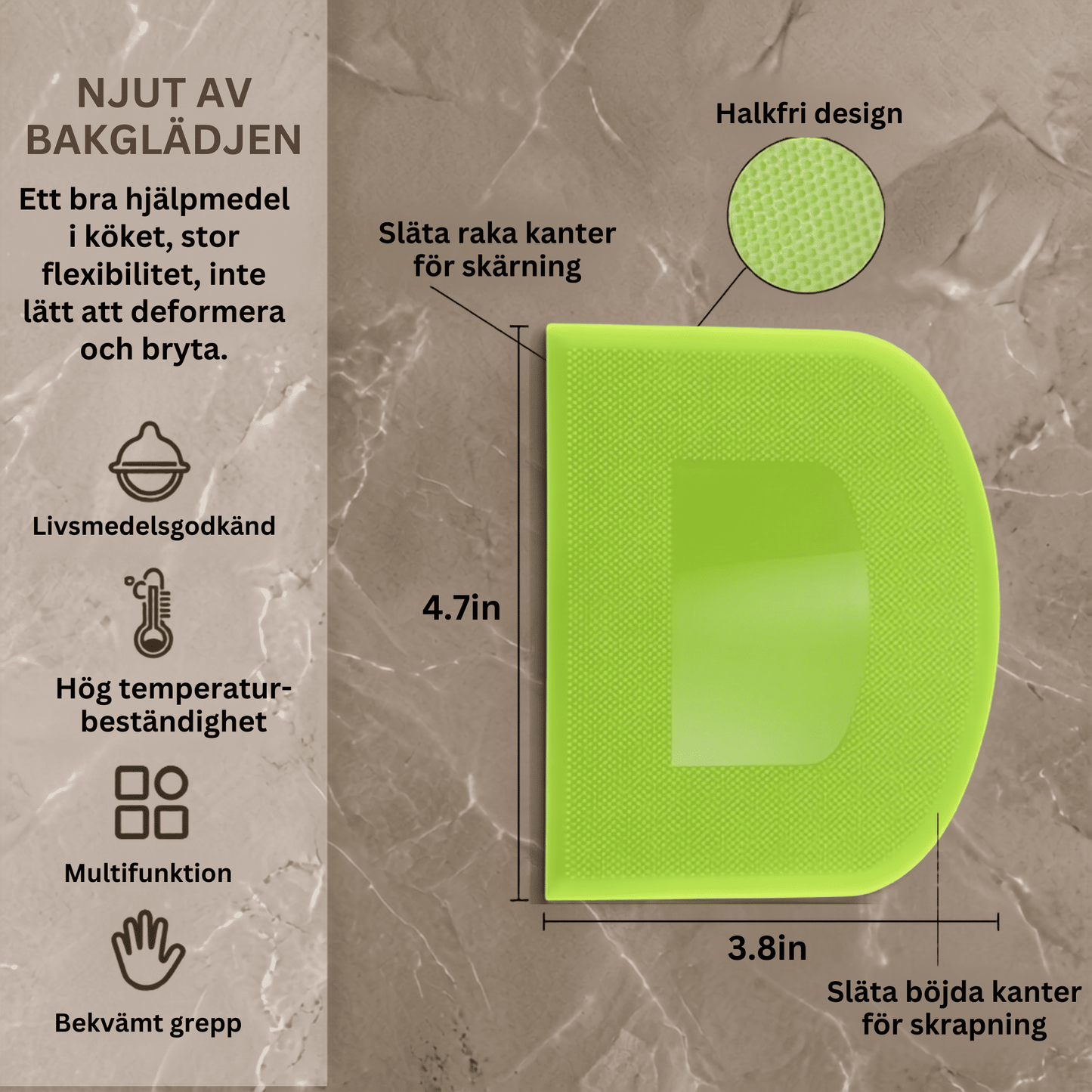 URBAN – 2-pack Degskrapa i Livsmedelsgodkänd Plast för Bröddeg, Bakning och Köksarbete