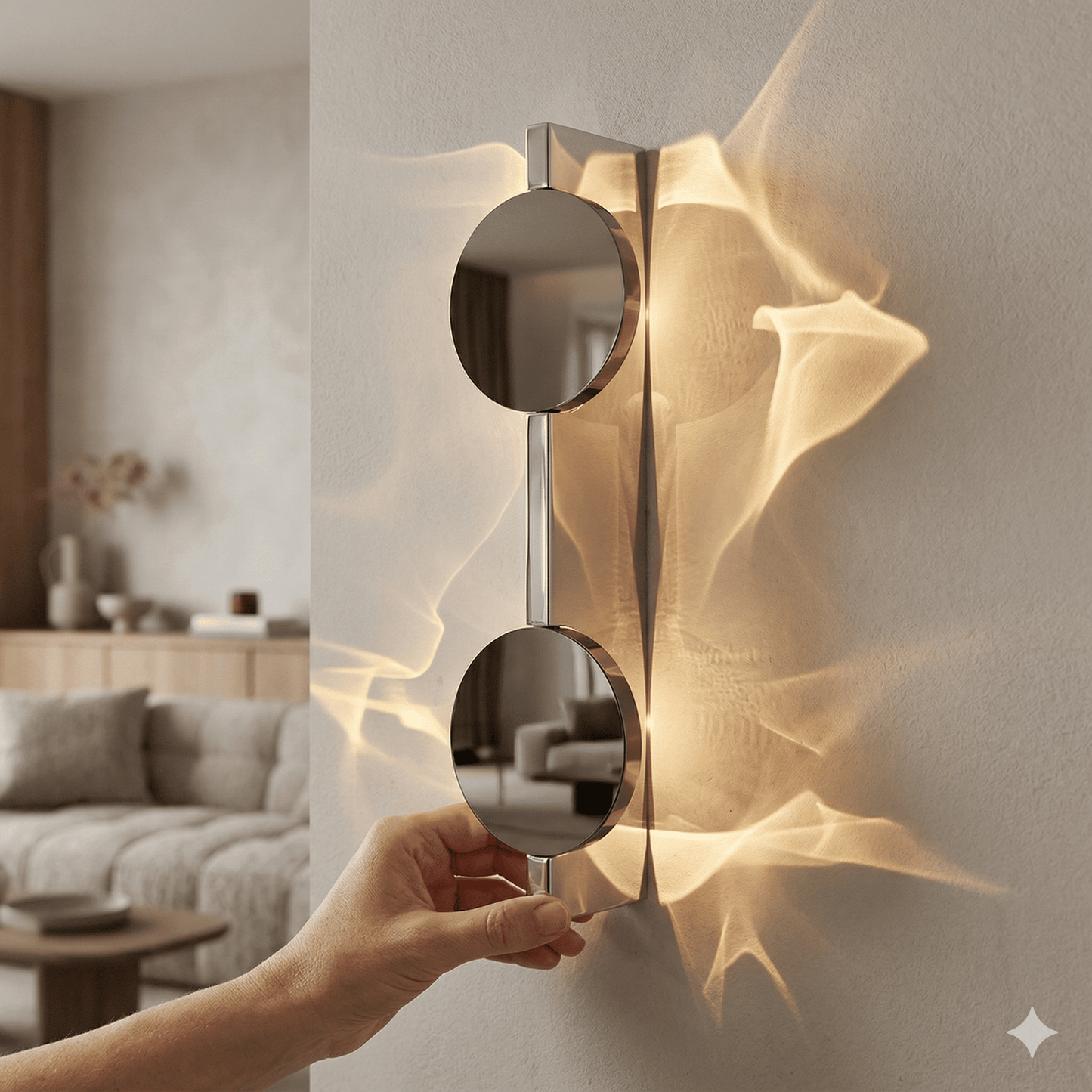VALI – Modern LED Vägglampa i Rostfritt Stål med Skulpturalt Ljusspel för Sovrum, Hall & Vardagsrum