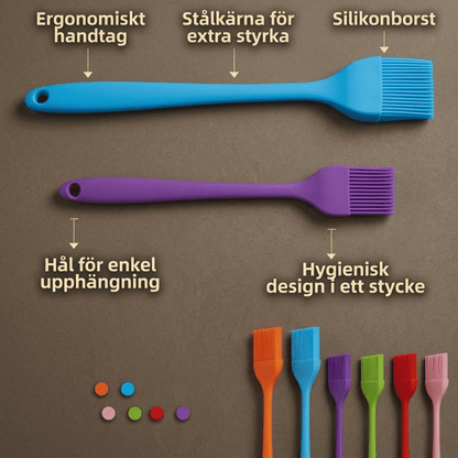 VIKTOR – Silikonpensel för BBQ, Bakning och Grillning – Värmetålig, BPA-fri och Diskmaskinssäker