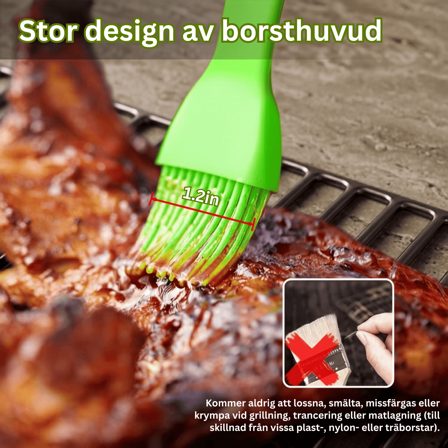 VIKTOR – Silikonpensel för BBQ, Bakning och Grillning – Värmetålig, BPA-fri och Diskmaskinssäker