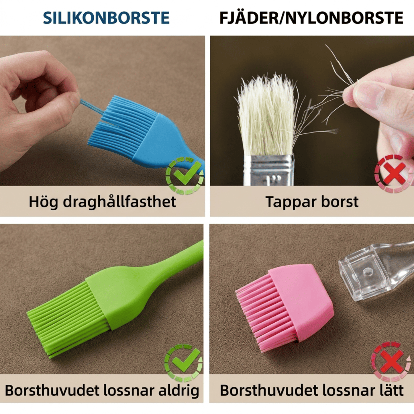 VIKTOR – Silikonpensel för BBQ, Bakning och Grillning – Värmetålig, BPA-fri och Diskmaskinssäker