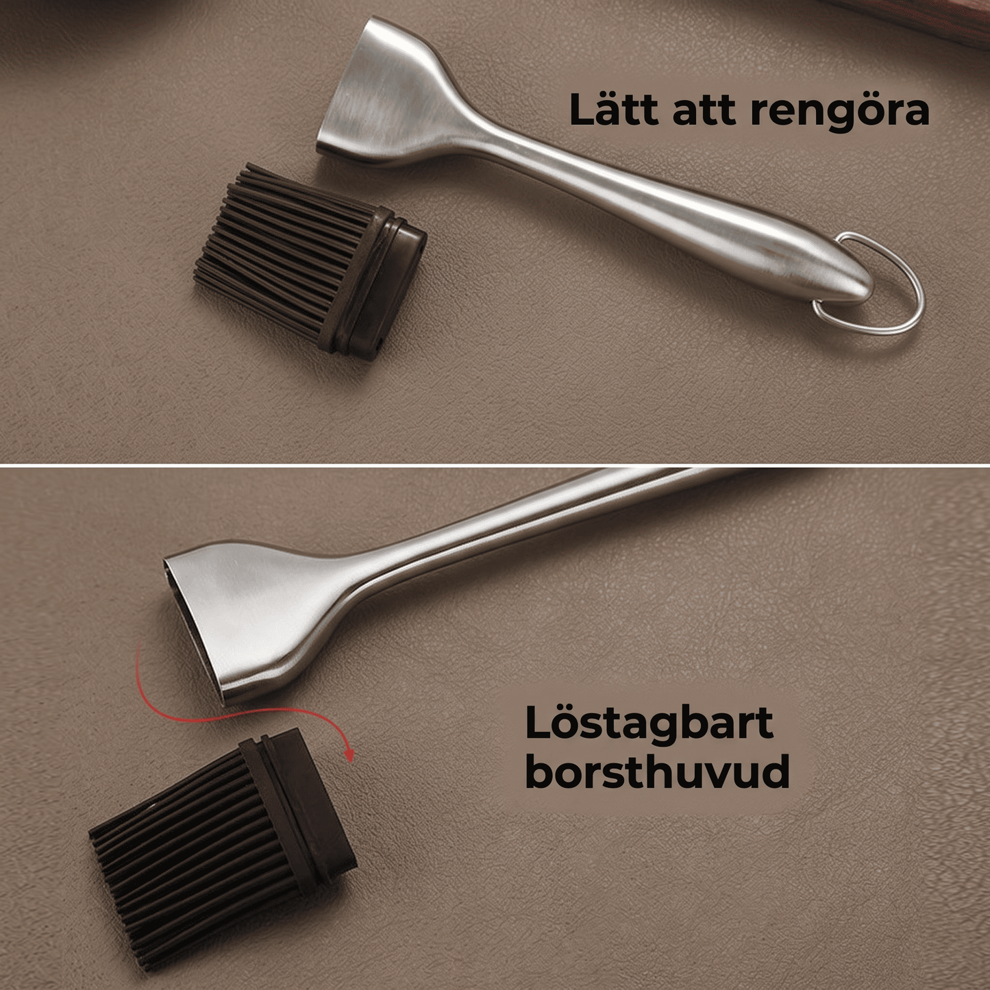 WILLIAM – Silikonpensel med Rostfritt Stålhandtag för BBQ, Bakning och Grillning