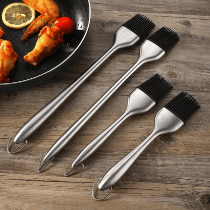 WILLIAM – Silikonpensel med Rostfritt Stålhandtag för BBQ, Bakning och Grillning