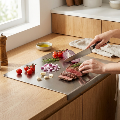 STALVIK™ – Stainless Steel Multi-Purpose Board for Cooking & Baking